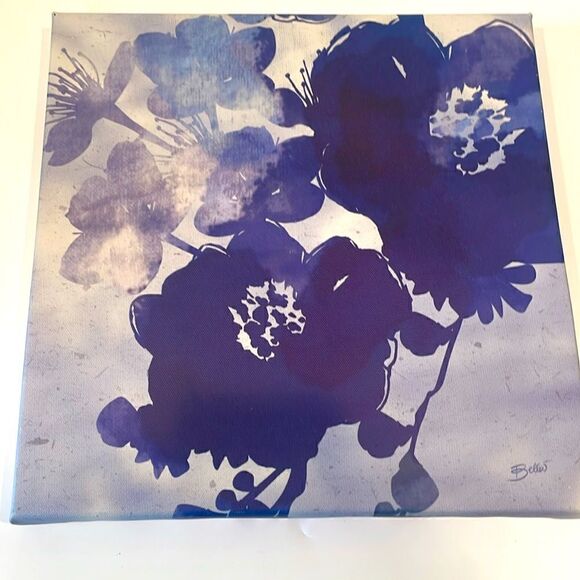 Blue Floral Pictures Set of 3 - Picture 4 of 7